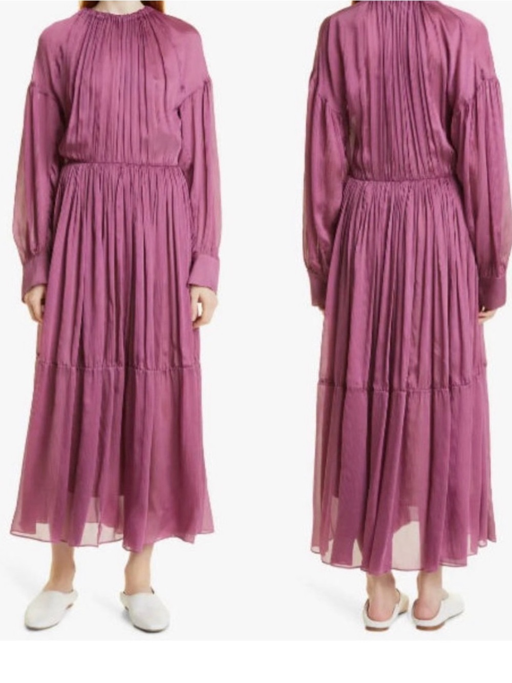 Vince Mauve Pleated Maxi Dress NWT - Size M